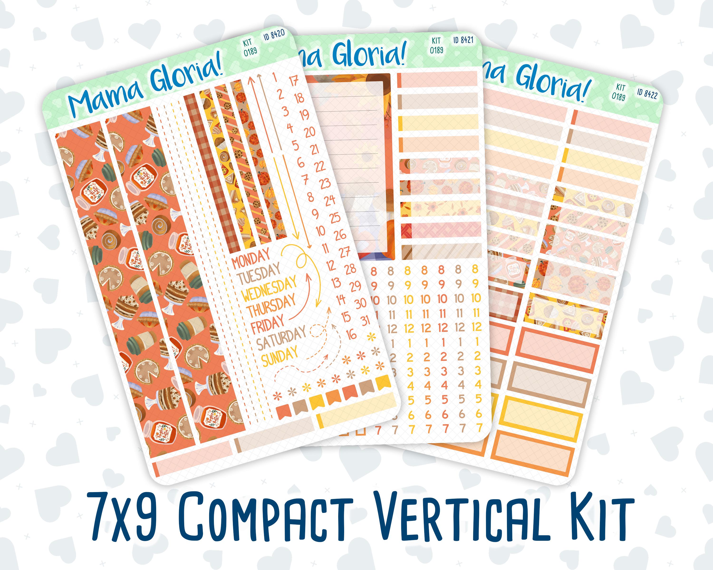Kit 0189 - 7x9 Compact Vertical - Fall Backing - October - Weekly ...