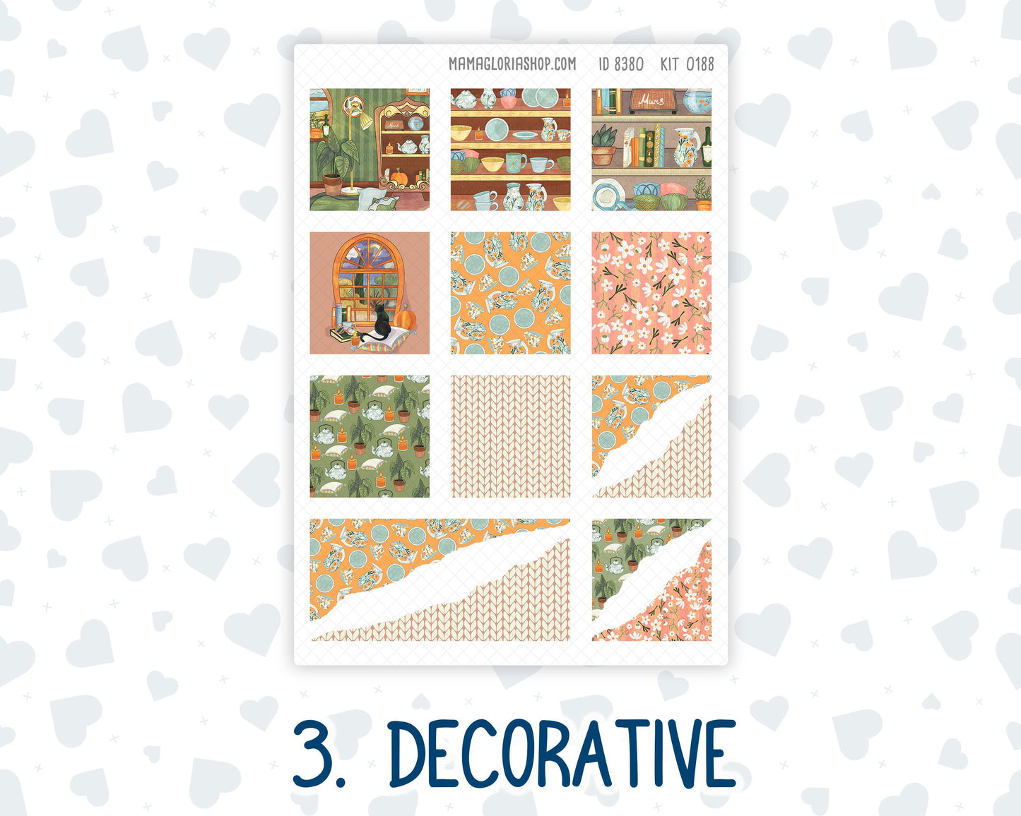 Kit 0188 Hobonichi Cousin – Weekly Kit – 1.3” Wide Columns - Cozy Nights - Fall- Autumn