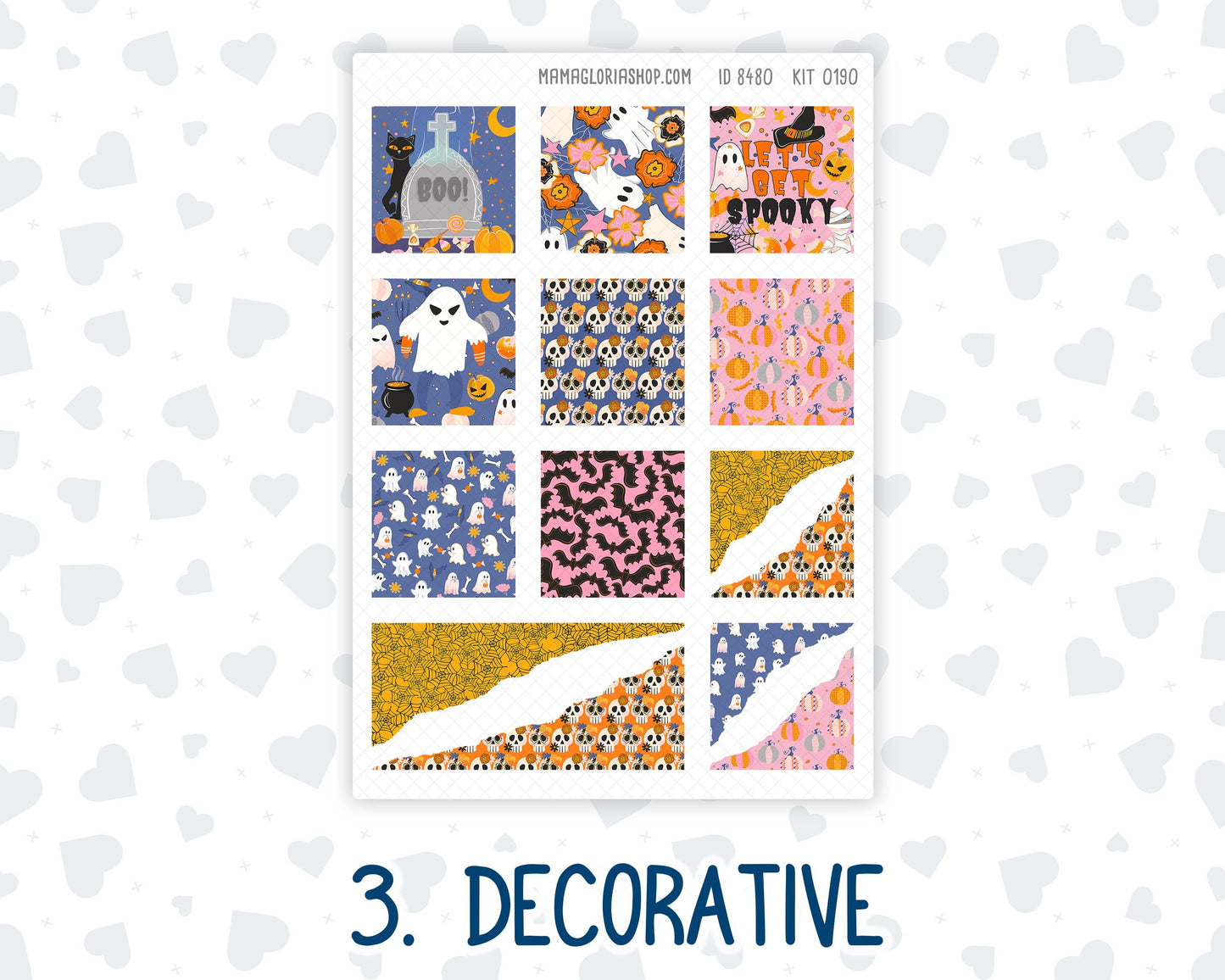 Kit 0190 Hobonichi Cousin – Weekly Kit – 1.3” Wide Columns - Halloween Spooktacular - Fall- Autumn