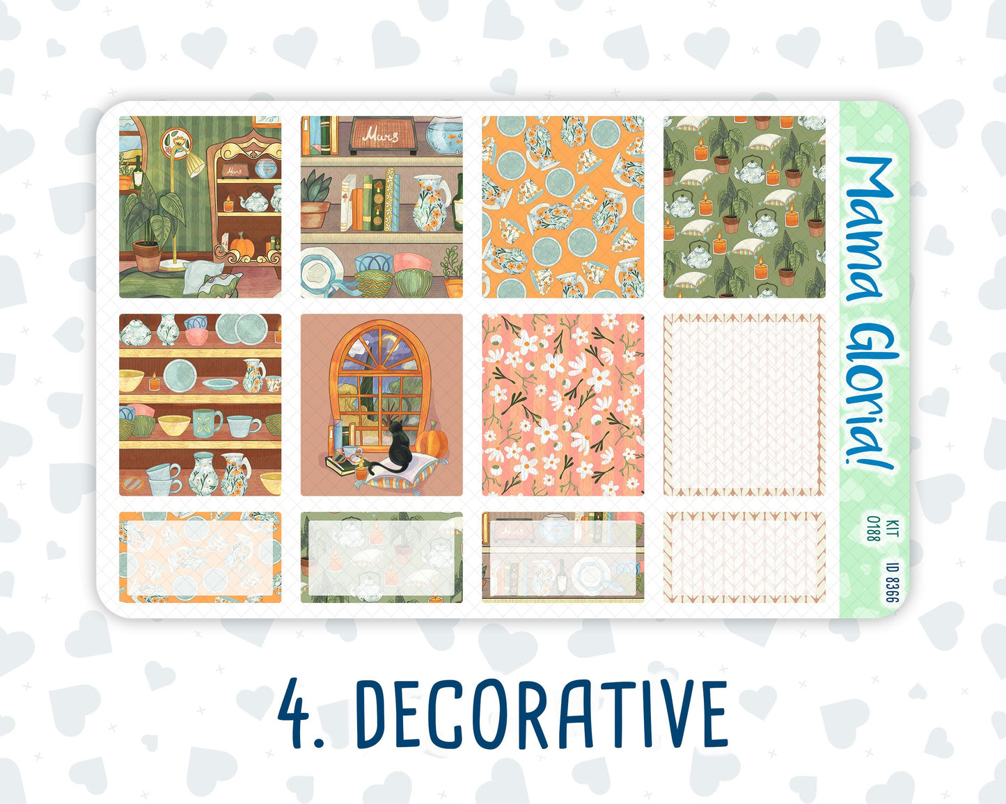 Kit 0188 - 7x9 - Cozy Nights - Weekly Kit For EC Horizontal Planners - Fall- Autumn
