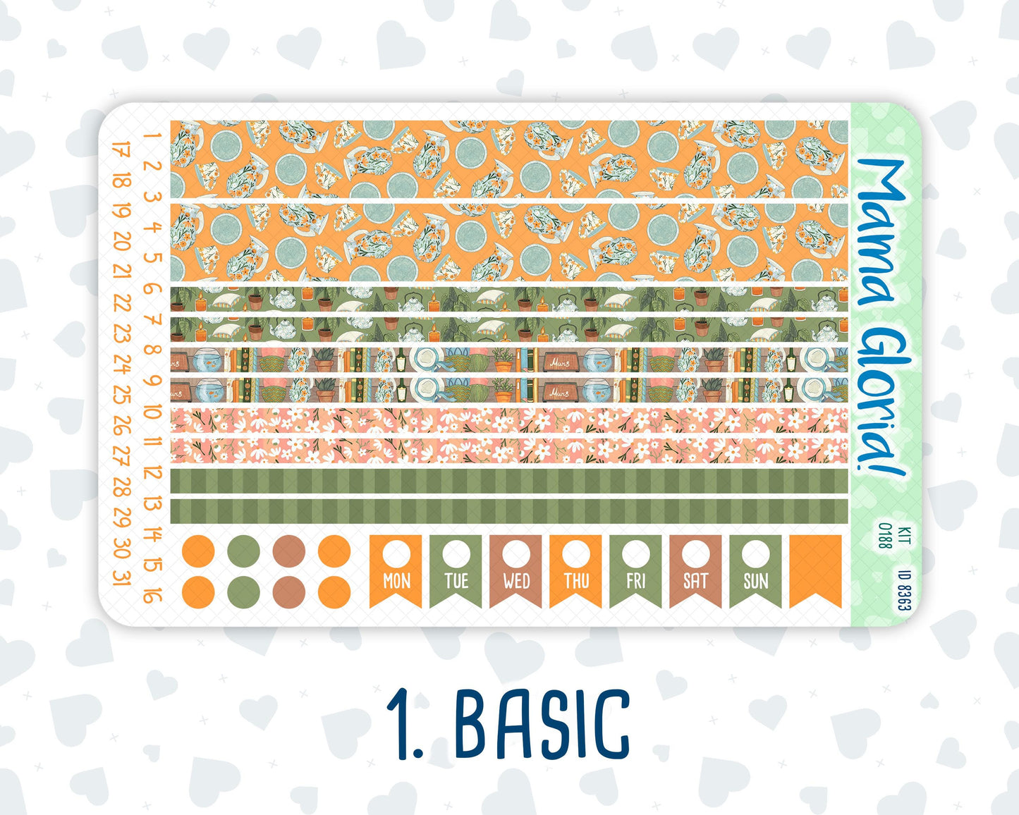 Kit 0188 - 7x9 - Cozy Nights - Weekly Kit For EC Horizontal Planners - Fall- Autumn