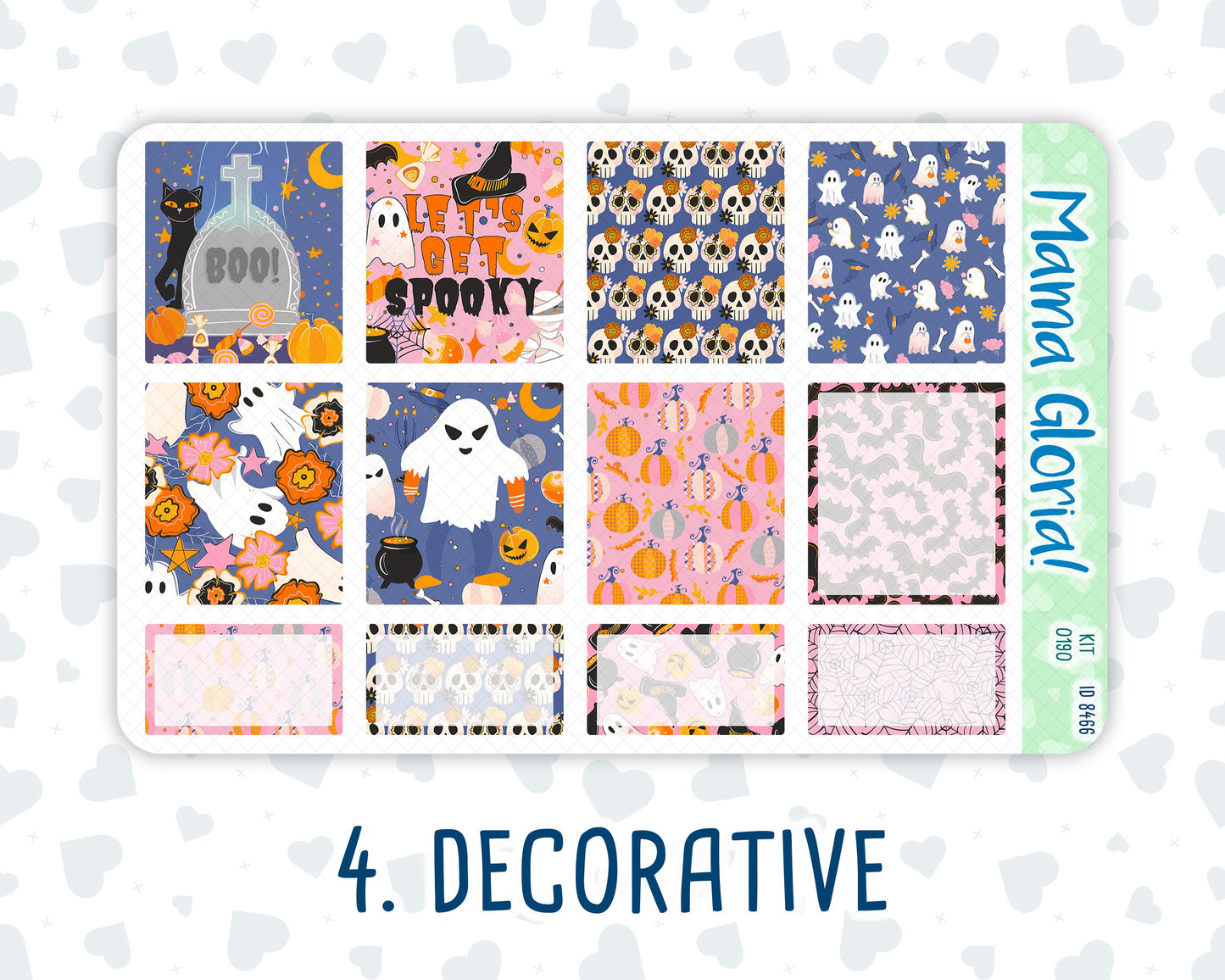 Kit 0190 - 7x9 - Halloween Spooktacular - Weekly Kit For EC Horizontal Planners - Fall- Autumn
