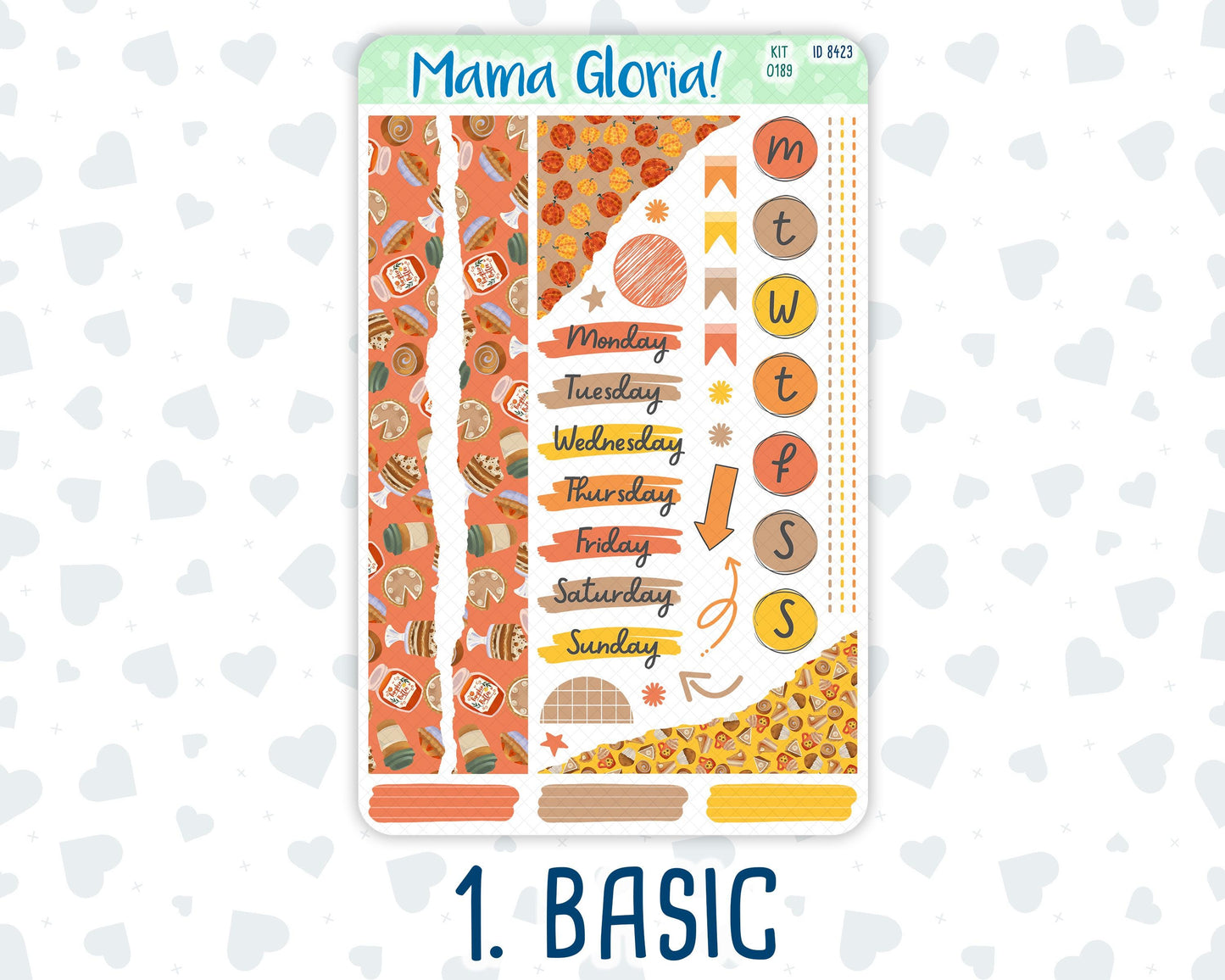 Kit 0189 - Fall Backing - Journaling Kit - For Planner - Notebook - Journal - Fall - Autumn
