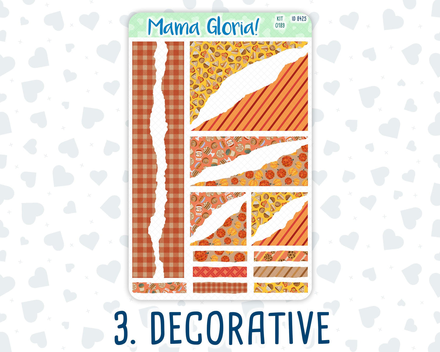 Kit 0189 - Fall Backing - Journaling Kit - For Planner - Notebook - Journal - Fall - Autumn