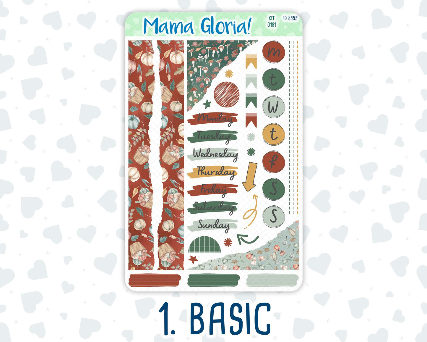 Kit 0191 - Autumn Harvest - Journaling Kit - For Planner - Notebook - Journal - Fall