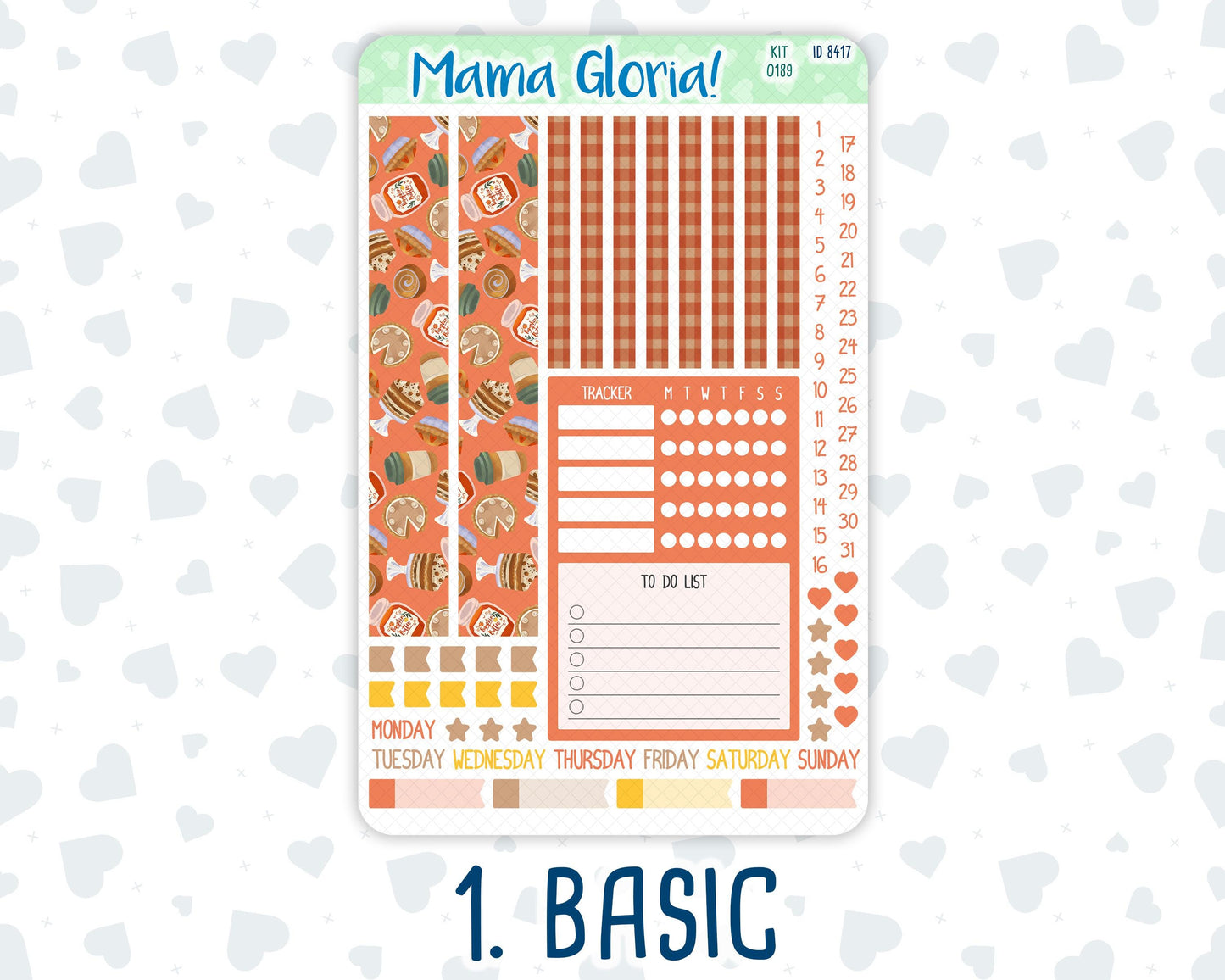 Kit 0189 - A5 Compact Vertical - Fall Backing - Weekly - October - Fall - Autumn