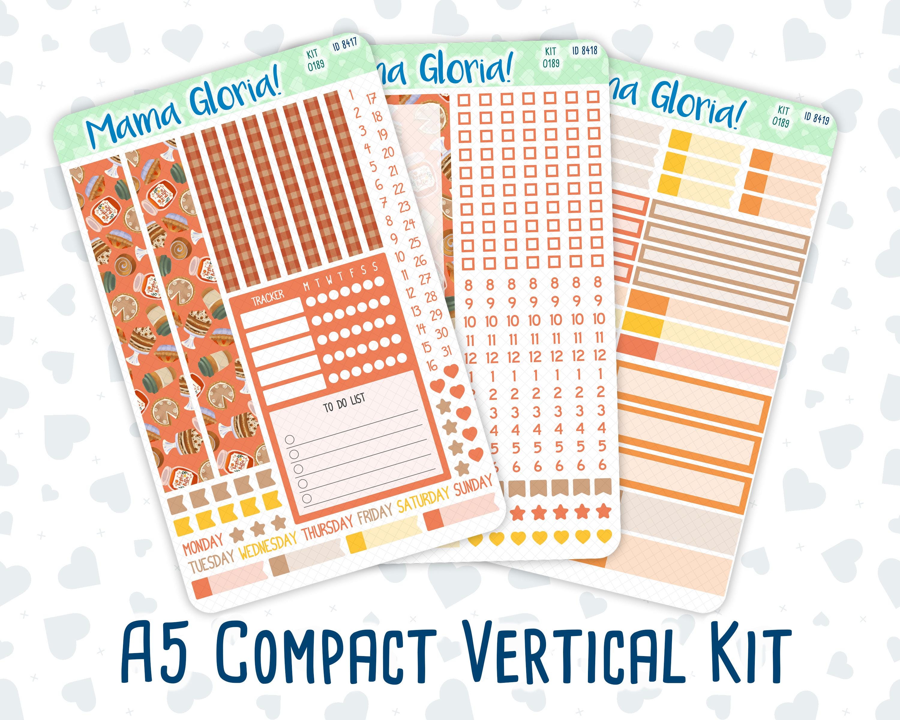 Kit 0189 - A5 Compact Vertical - Fall Backing - Weekly - October - Fall ...