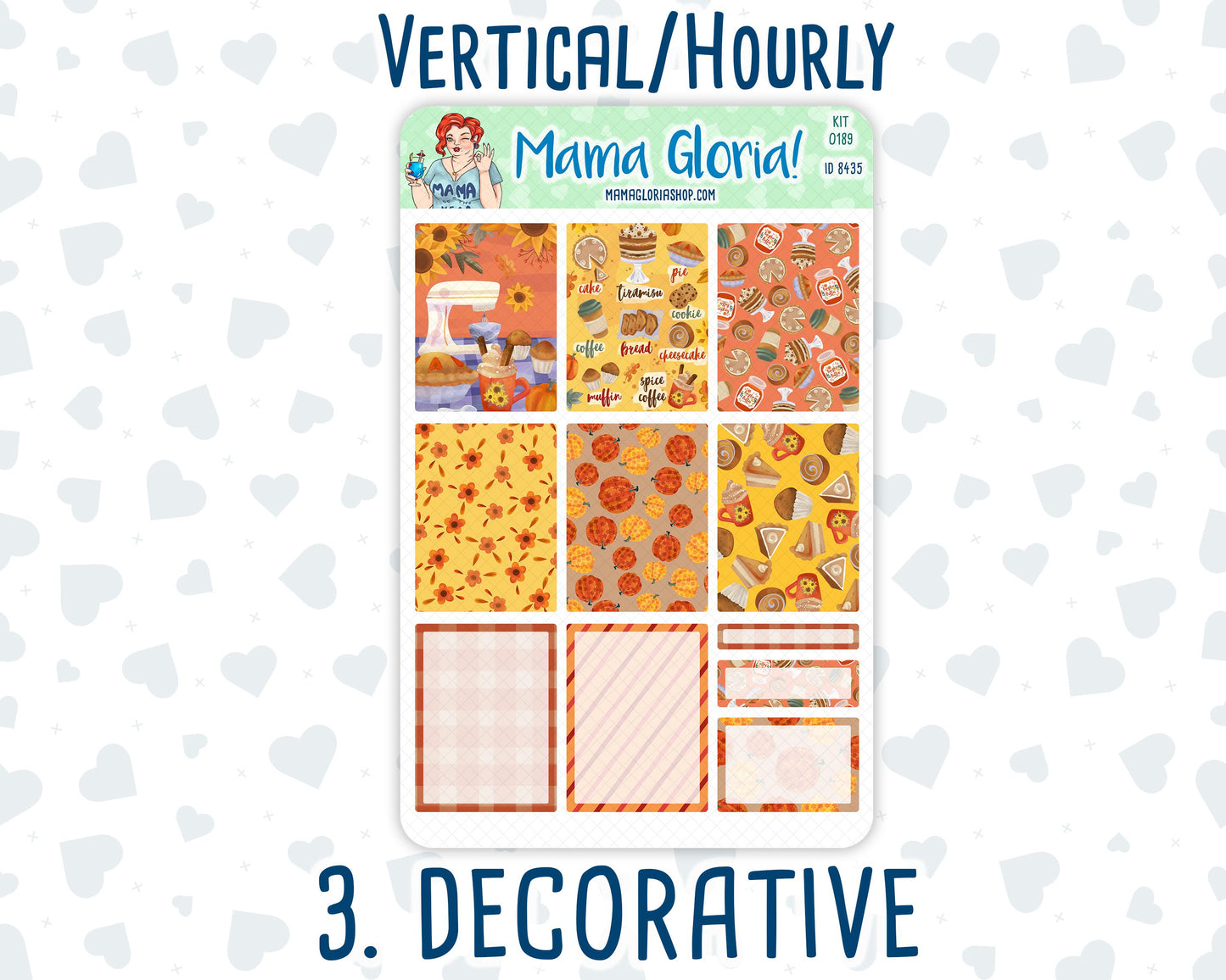 Kit 0189 - 7x9 - Fall Backing - October - Autumn - Fall - Weekly Kit For Planners