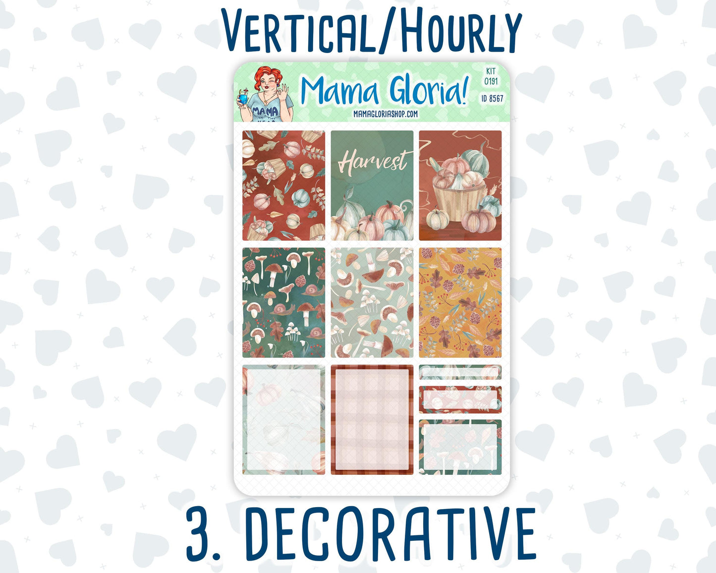 Kit 0191 - 7x9 - Autumn Harvest - October - Fall - Weekly Kit For Planners