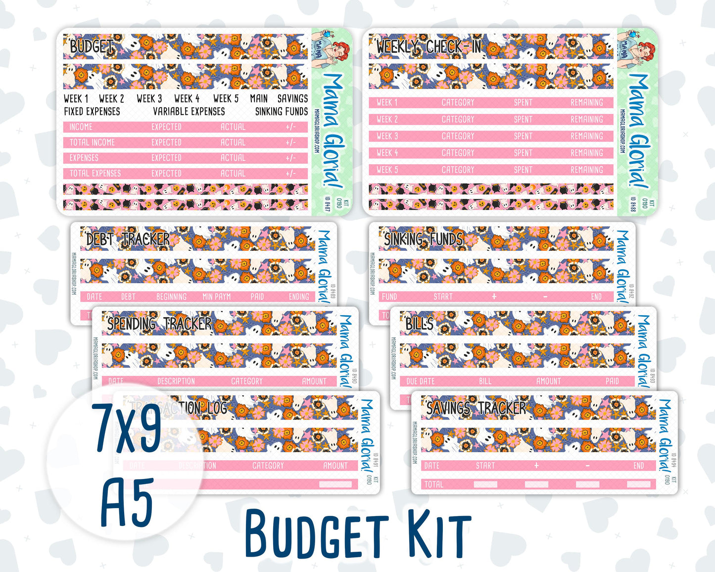 Kit 0190- Budget - Halloween Spooktacular - For 7x9 & A5 Planners - Notebooks
