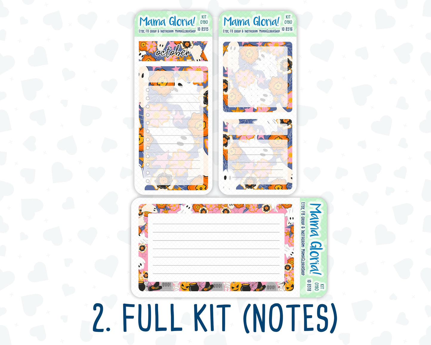 Kit 0190 - A5 - Halloween Spooktacular - October - Autumn- Notes Pages - Dashboard Kit - Productivity Page