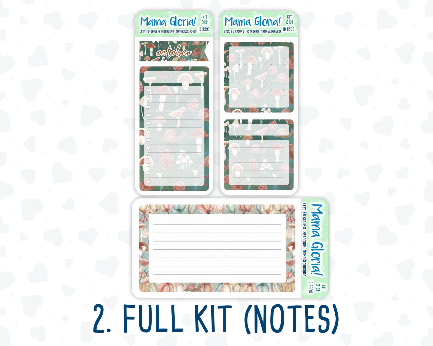 Kit 0191 - A5 - Autumn Harvest - October - Fall- Notes Pages - Dashboard Kit - Productivity Page