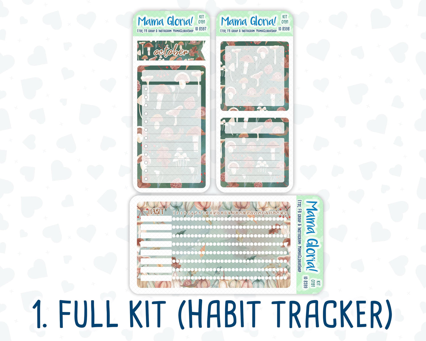 Kit 0191 - A5 - Autumn Harvest - October - Fall- Notes Pages - Dashboard Kit - Productivity Page
