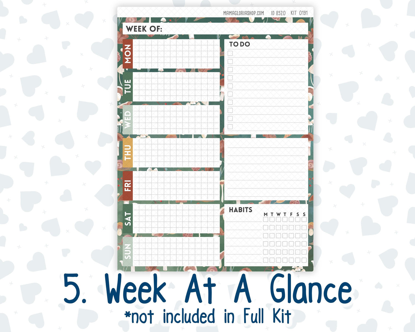 Kit 0191 7x9 Plum Paper Daily - Autumn Harvest - October - Fall - Planner
