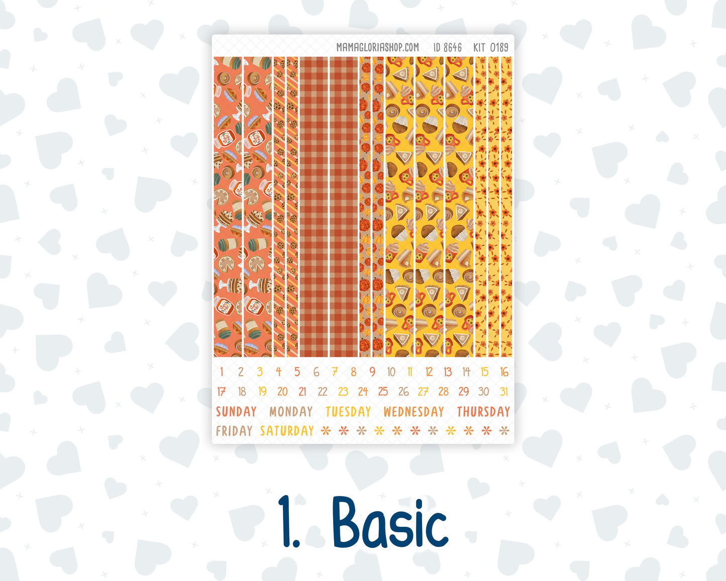 Kit 0189 A5 Plum Paper Daily - Fall Backing - October - Fall - Autumn - Planner
