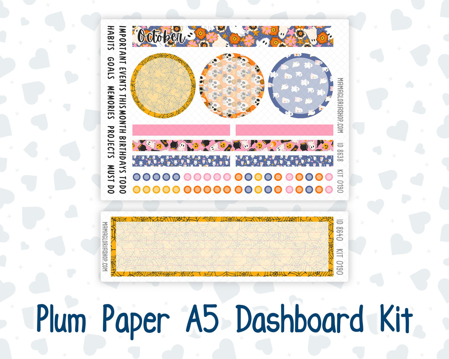 Kit 0190 Plum Paper A5– Dashboard - Halloween Spooktacular - October - Autumn