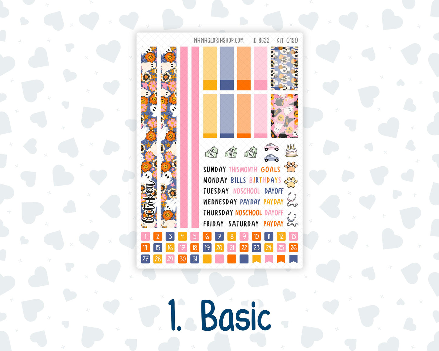 Kit 0190 Plum Paper A5– Monthly - Halloween Spooktacular - October - Autumn