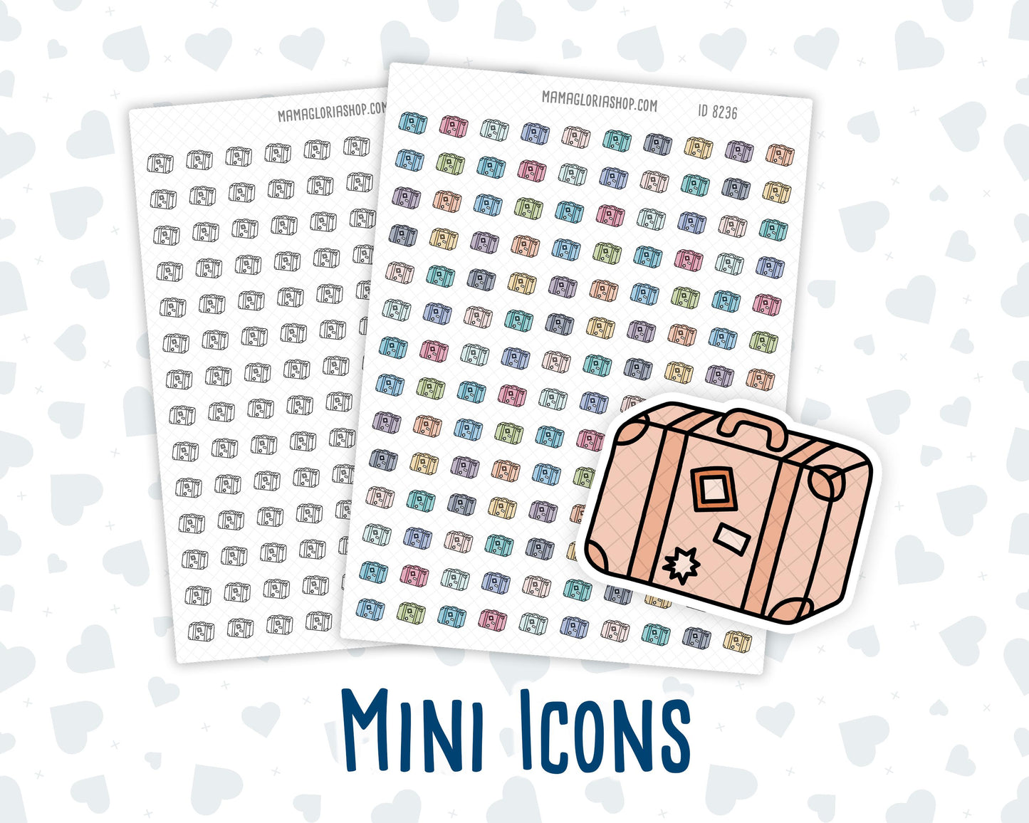 Vacation - Luggage - Travel - Suitcase - Doodle Icon Sticker