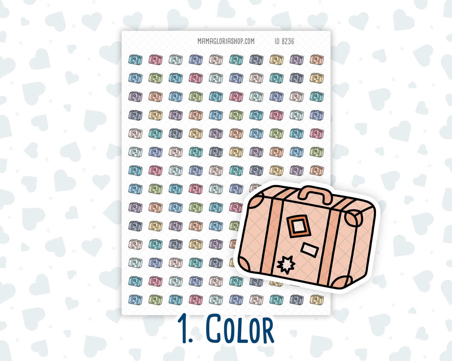 Vacation - Luggage - Travel - Suitcase - Doodle Icon Sticker