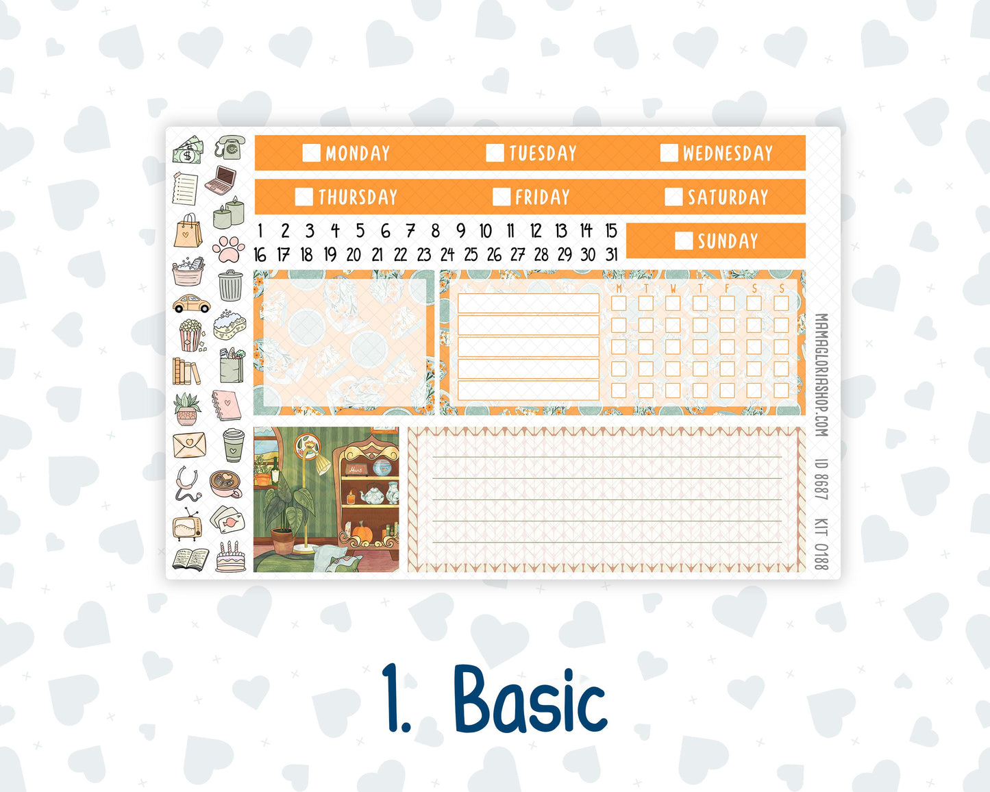 Kit 0188 7x9 Plum Paper Vertical Priorities - Cozy Nights - October - Fall - Planner