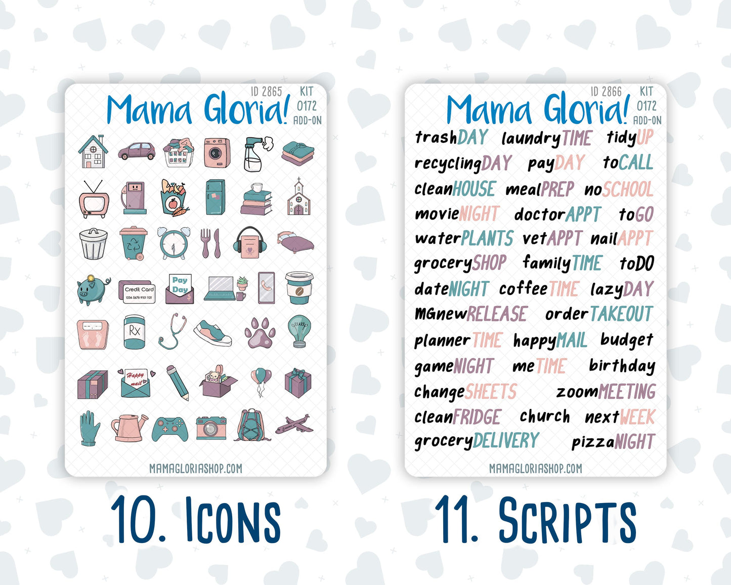 Kit 0172 Add Ons - Mosaic - Planner Stickers - Kit 2024