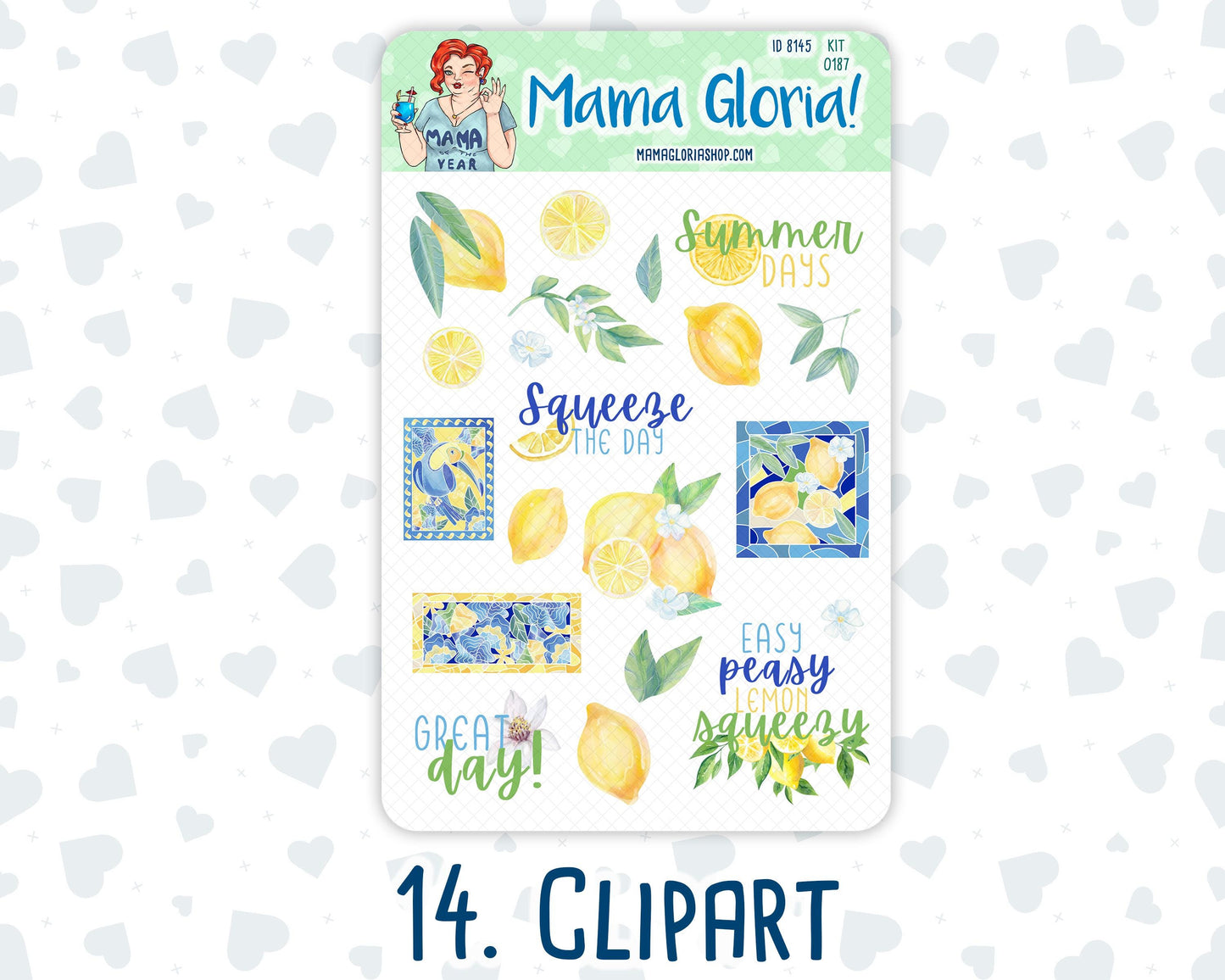 Kit 0187 Add Ons - Mosaic&Lemon- Planner Stickers - Kit 2024