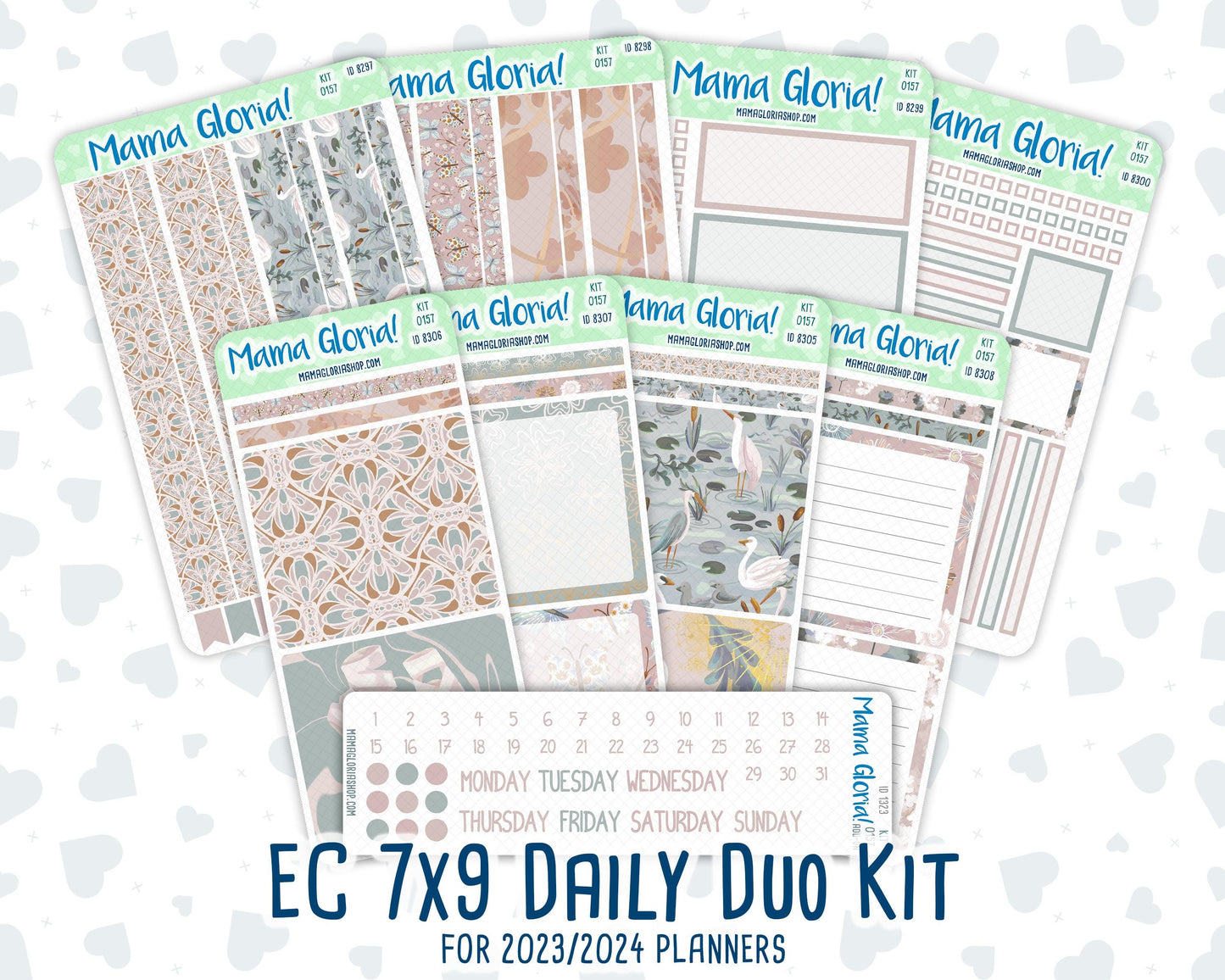 Kit 0157 - 7x9 Daily Duo - Swan Lake - Planner