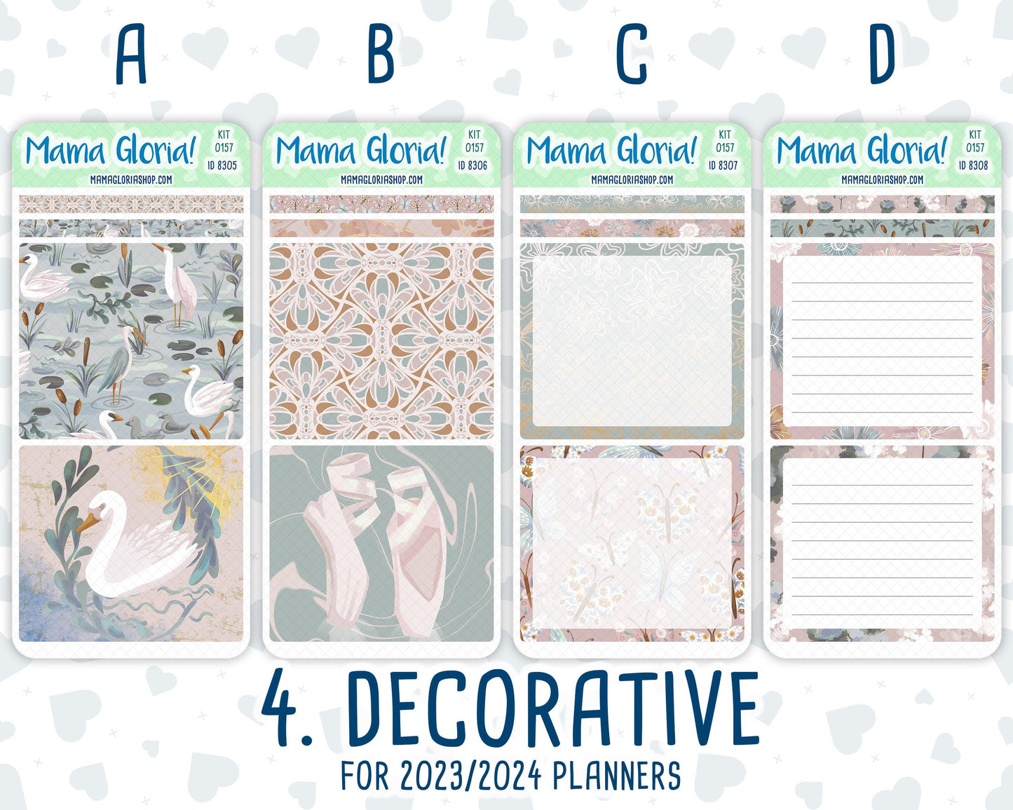 Kit 0157 - 7x9 Daily Duo - Swan Lake - Planner