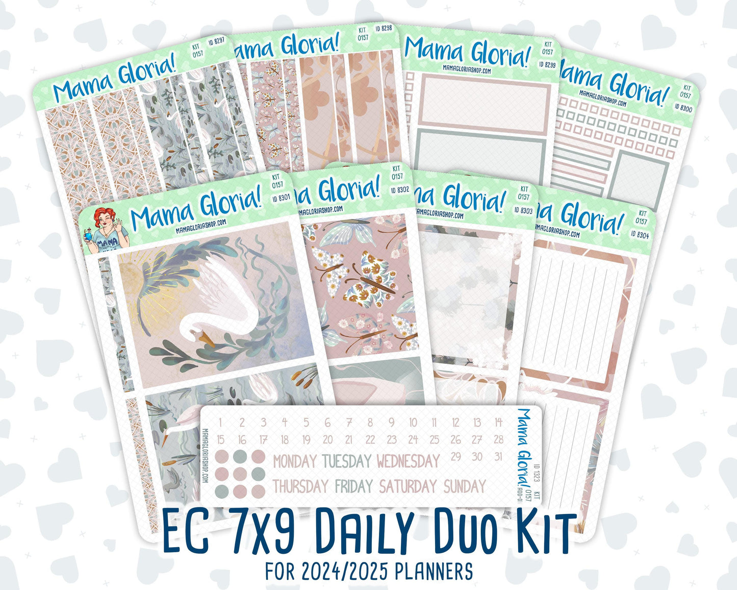 Kit 0157 - 7x9 Daily Duo - Swan Lake - Planner