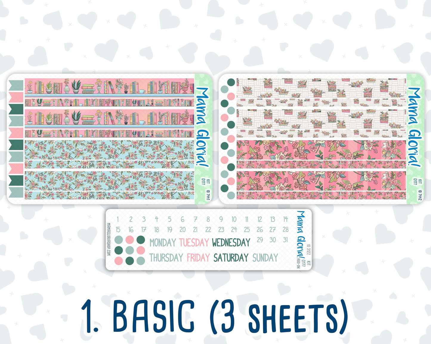 Kit 0177 - 7x9 Daily Duo - Books&Roses - Planner