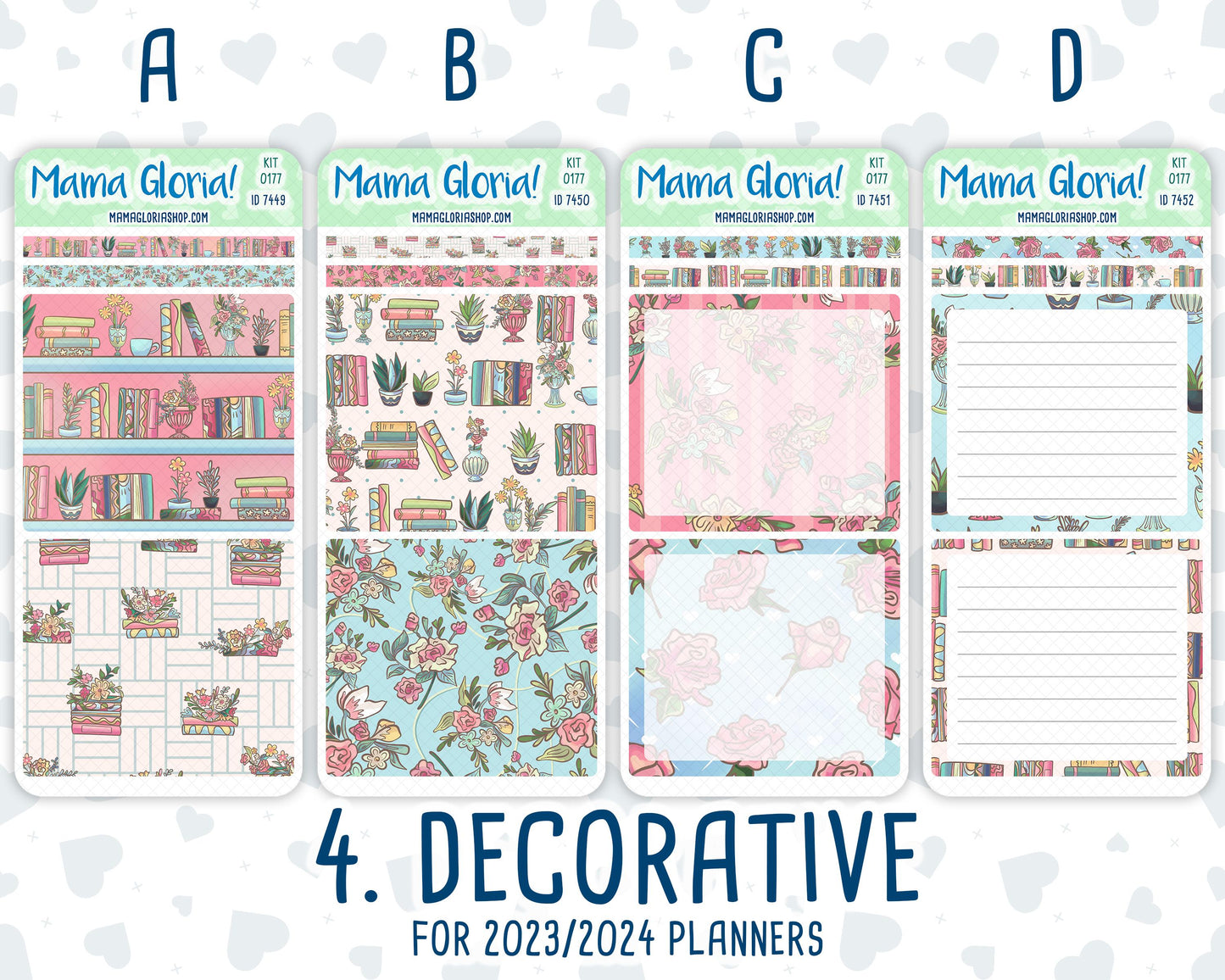 Kit 0177 - 7x9 Daily Duo - Books&Roses - Planner