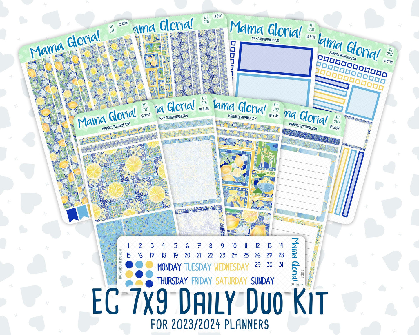 Kit 0187 - 7x9 Daily Duo - Lemon&Mosaic - Planner