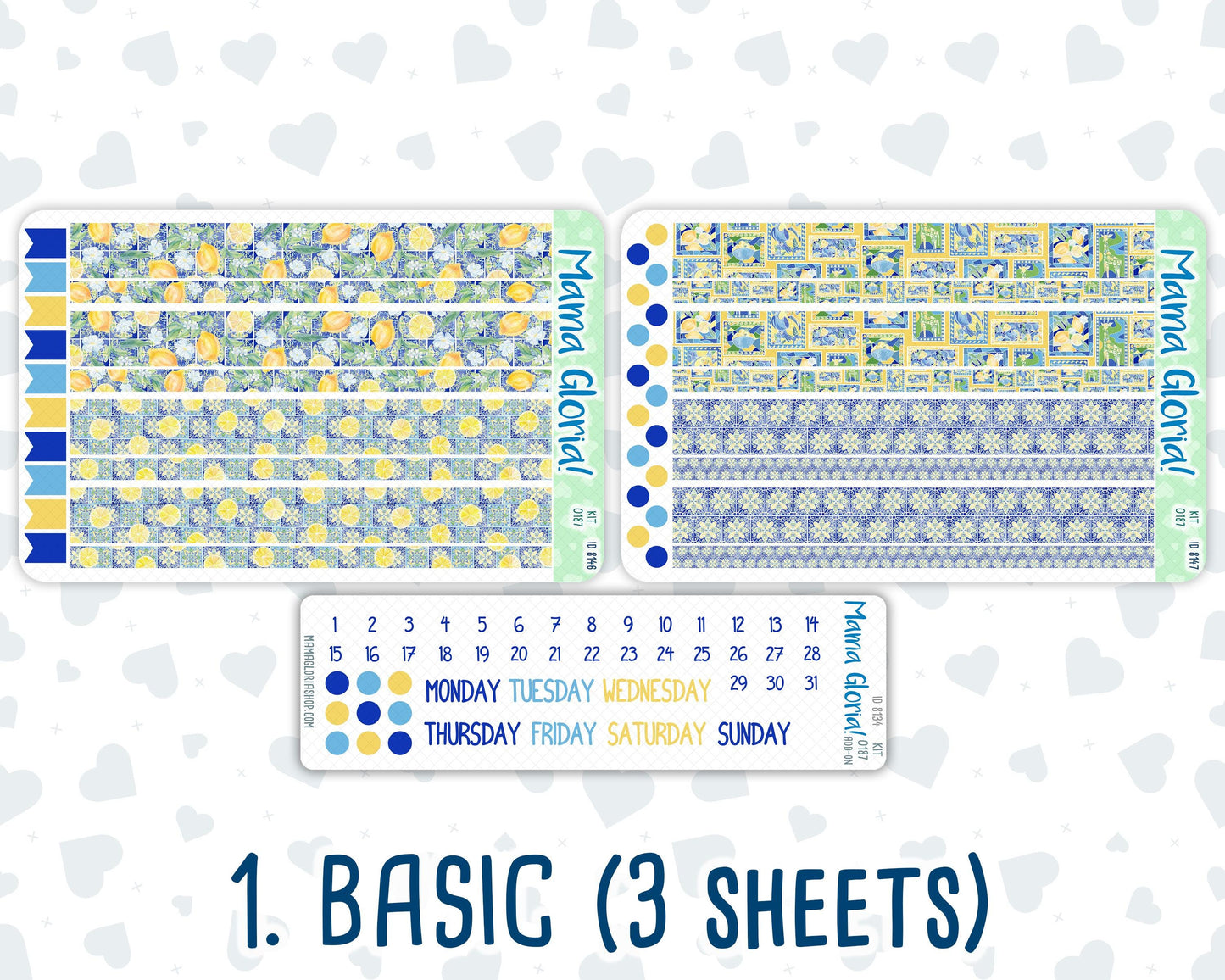 Kit 0187 - 7x9 Daily Duo - Lemon&Mosaic - Planner