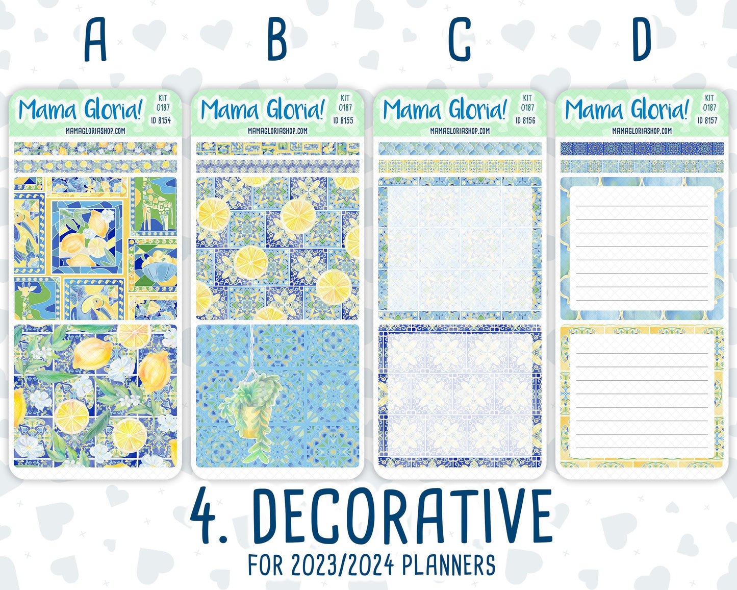 Kit 0187 - 7x9 Daily Duo - Lemon&Mosaic - Planner