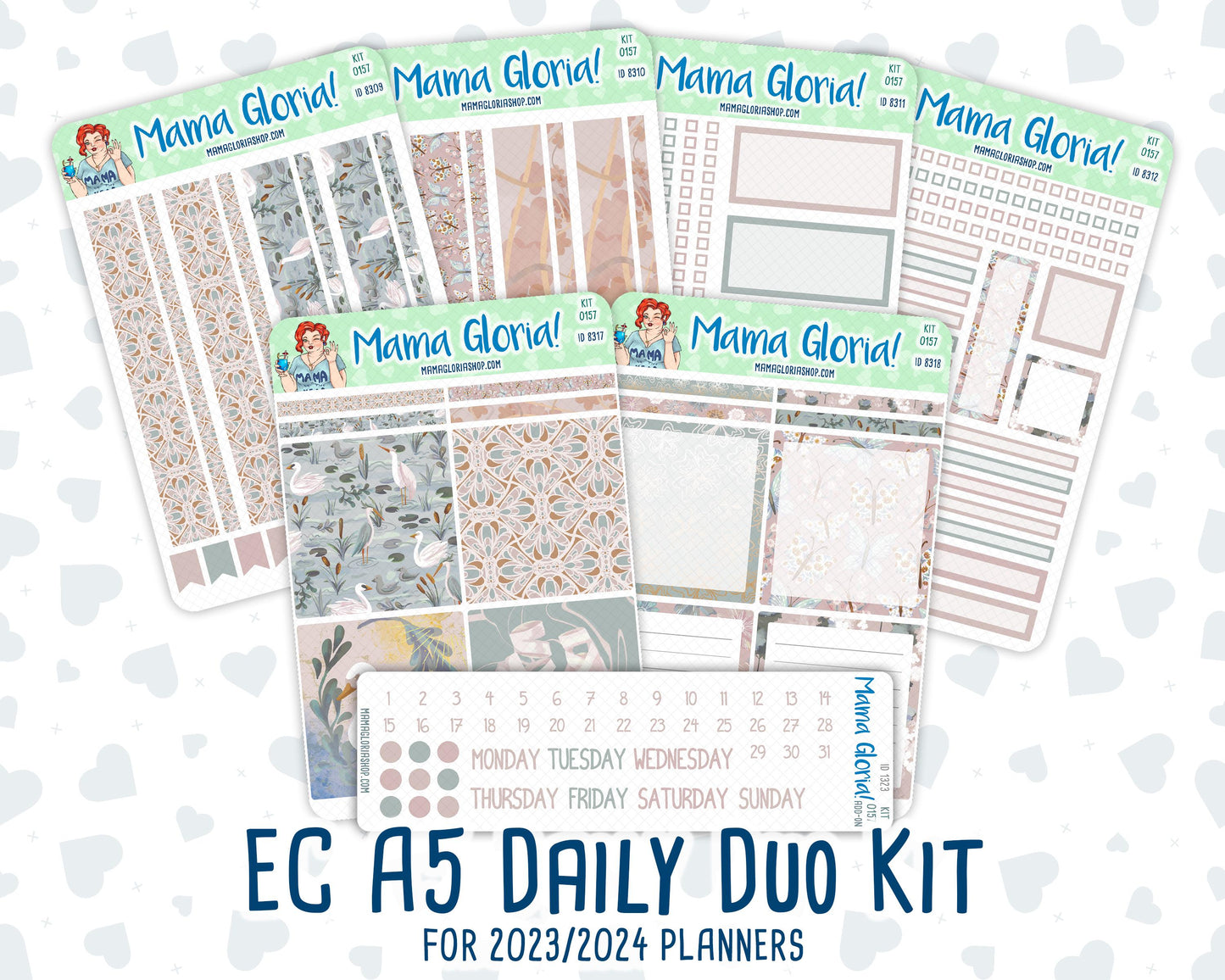 Kit 0157 - A5 Daily Duo - Swan Lake - Planner