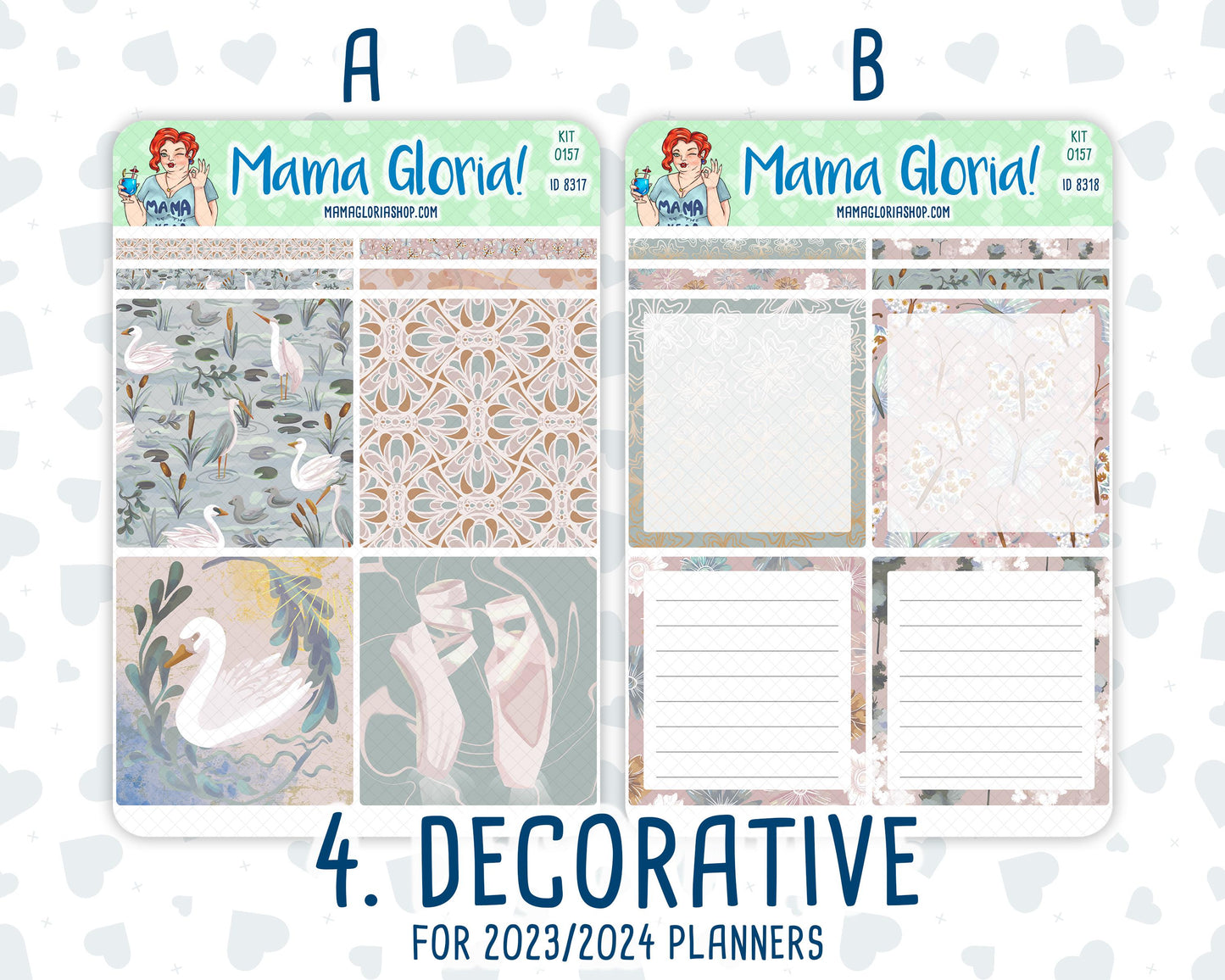 Kit 0157 - A5 Daily Duo - Swan Lake - Planner