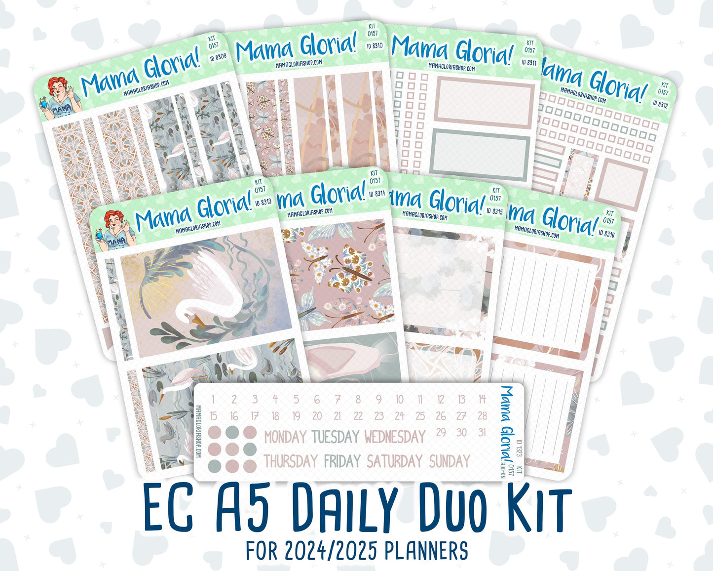 Kit 0157 - A5 Daily Duo - Swan Lake - Planner