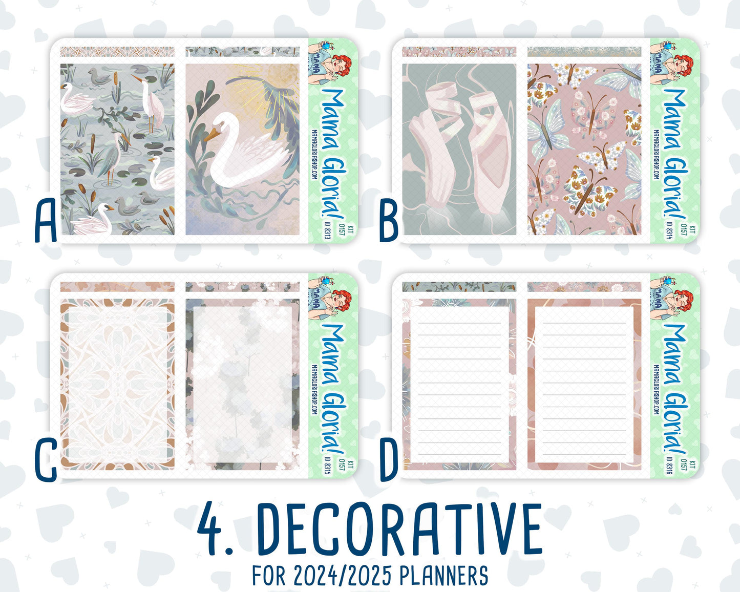 Kit 0157 - A5 Daily Duo - Swan Lake - Planner