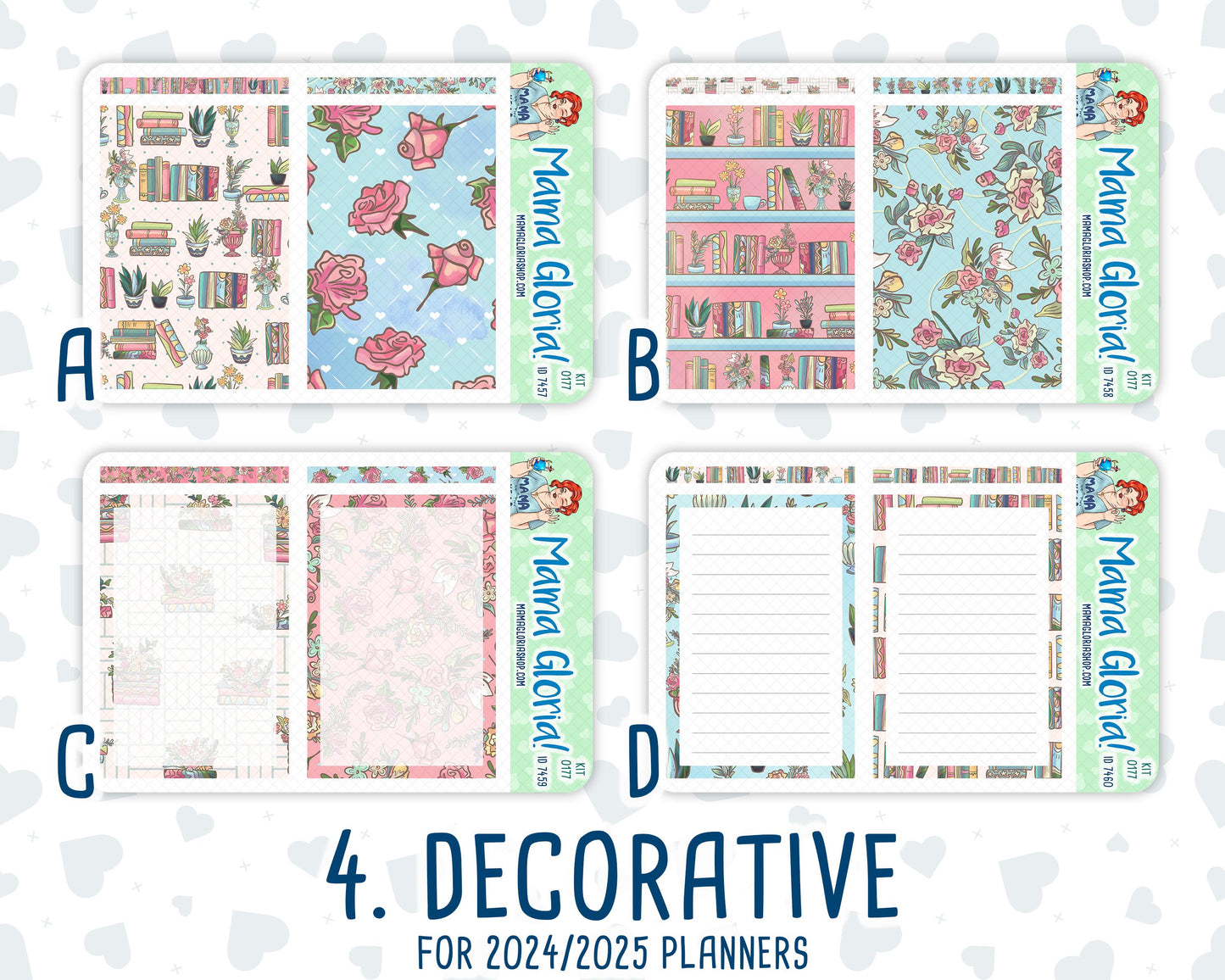 Kit 0177 - A5 Daily Duo - Books&Roses - Planner