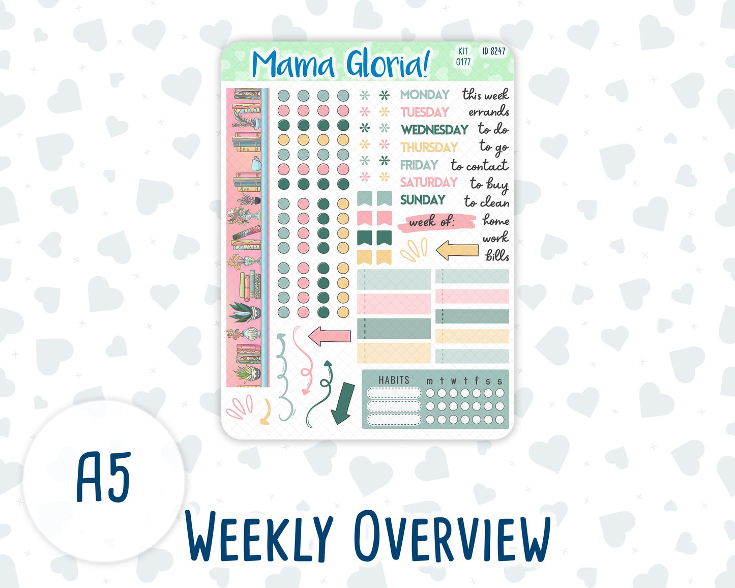 Kit 0177 - A5 Daily Duo - Books&Roses - Planner
