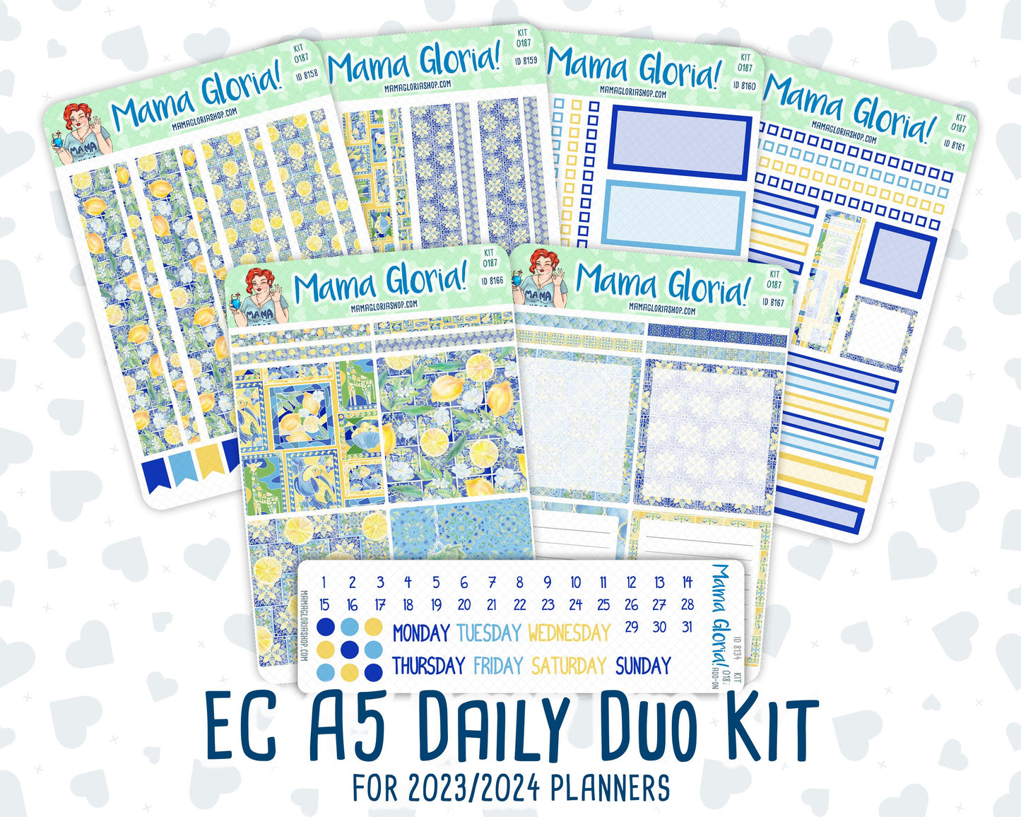 Kit 0187 - A5 Daily Duo - Lemon&Mosaic - Planner