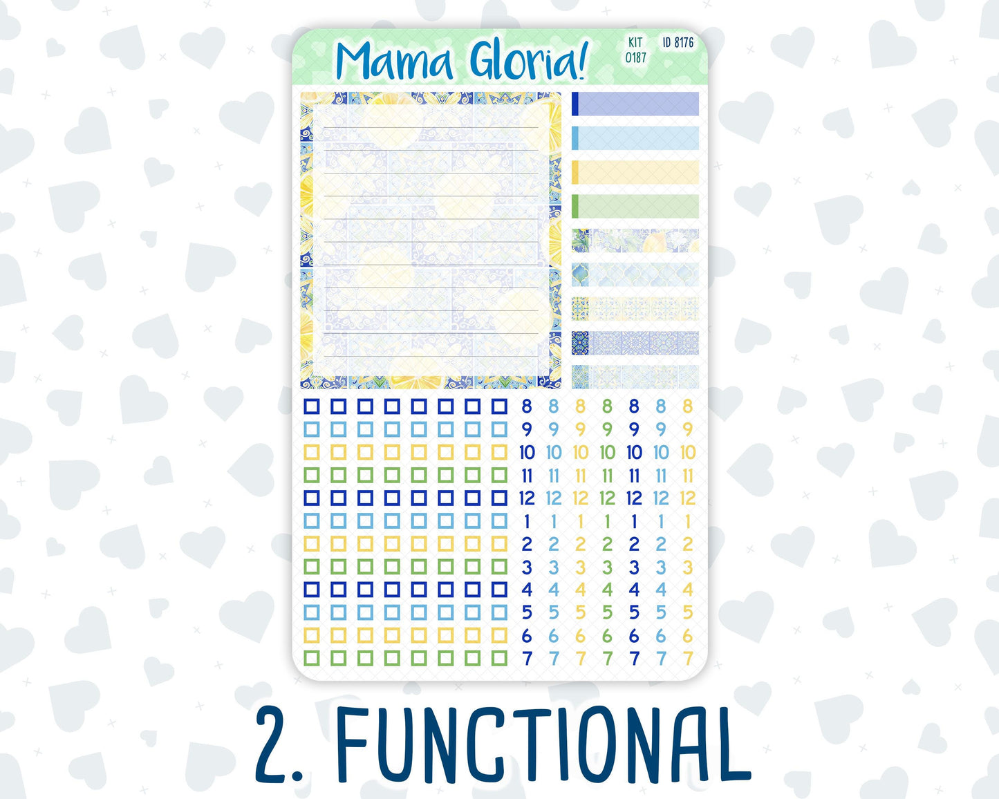 Kit 0187 - 7x9 Compact Vertical - Lemon&Mosaic - Weekly