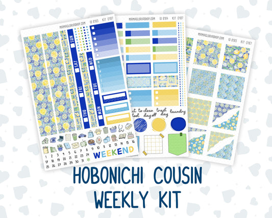 Kit 0187 Hobonichi Cousin – Weekly Kit – 1.3” Wide Columns - Lemon&Mosaic