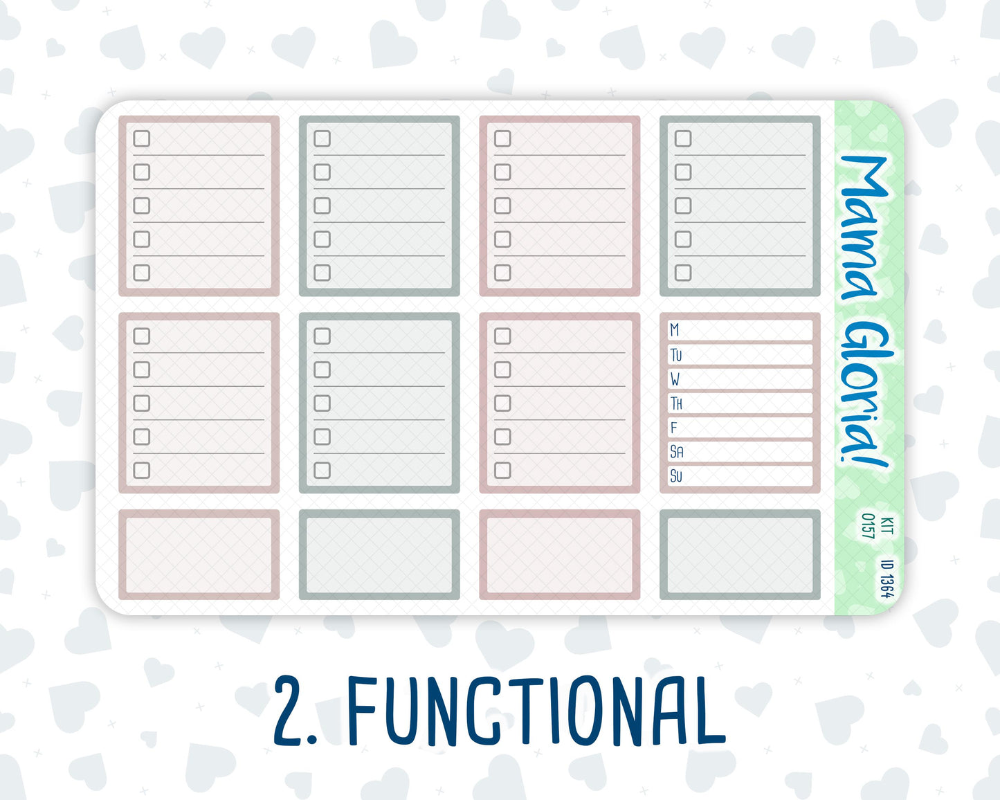 Kit 0157 - 7x9 - Swan Lake - Weekly Kit For EC Horizontal Planners