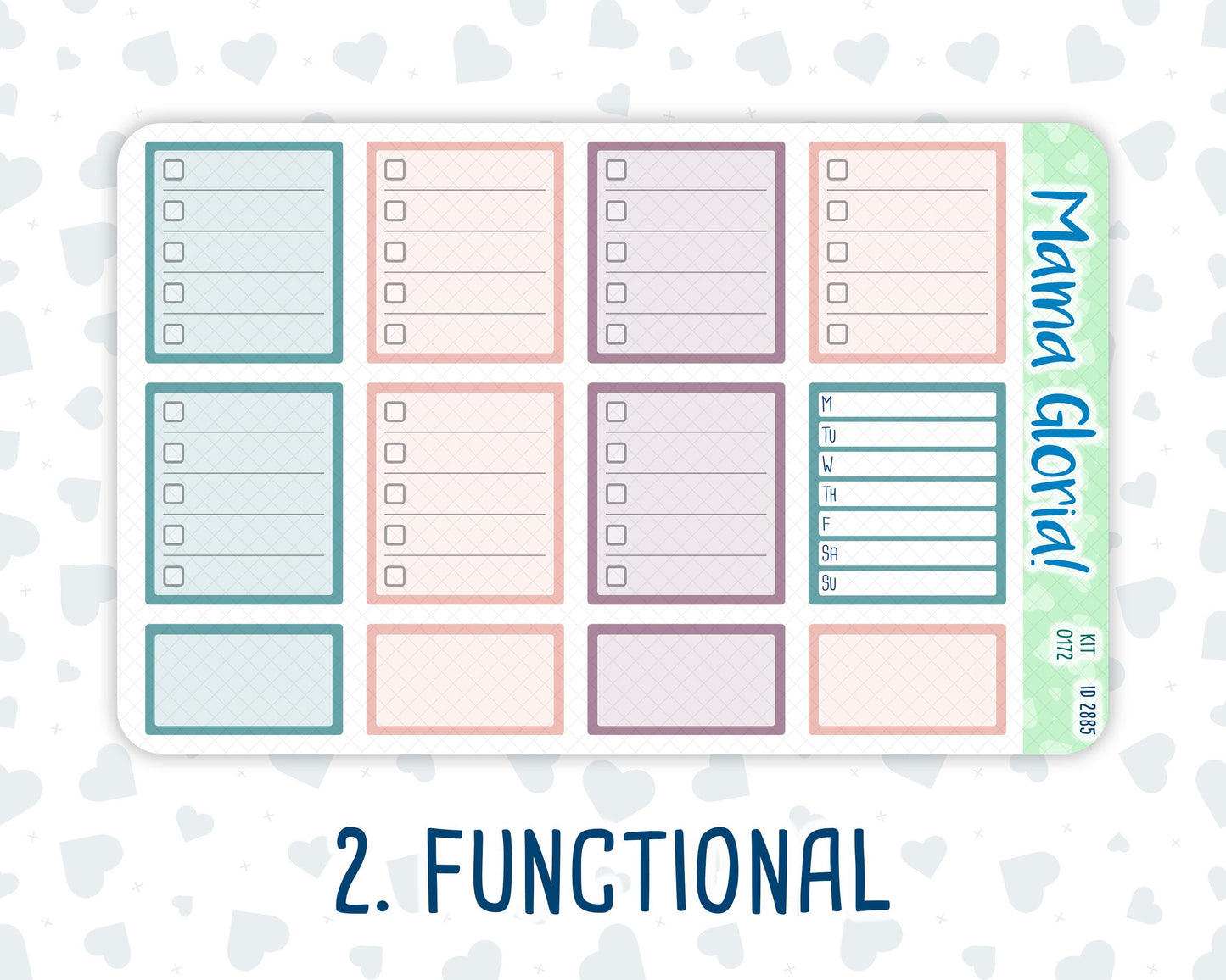 Kit 0172 - 7x9 - Mosaic - Weekly Kit For EC Horizontal Planners