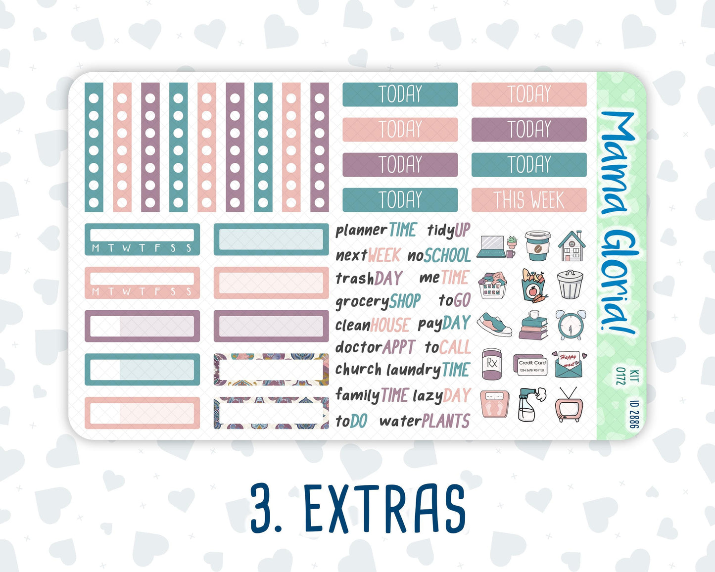 Kit 0172 - 7x9 - Mosaic - Weekly Kit For EC Horizontal Planners