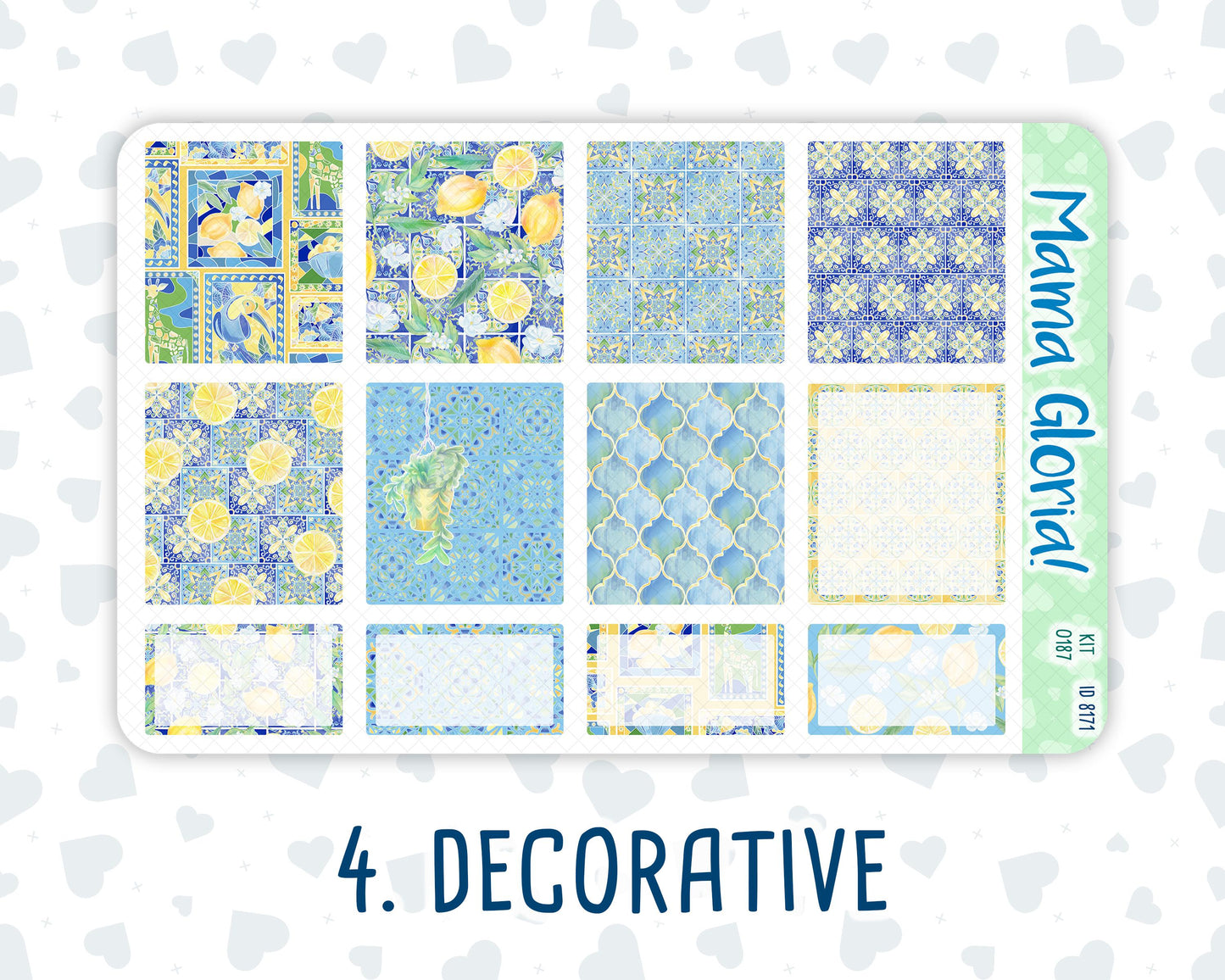 Kit 0187 - 7x9 - Lemon&Mosaic - Weekly Kit For EC Horizontal Planners