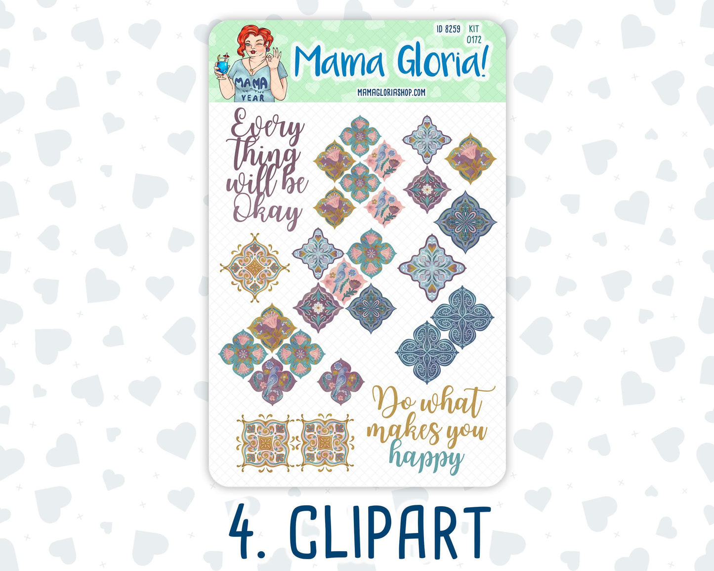 Kit 0172 - Mosaic - Journaling Kit - For Planner - Notebook - Journal