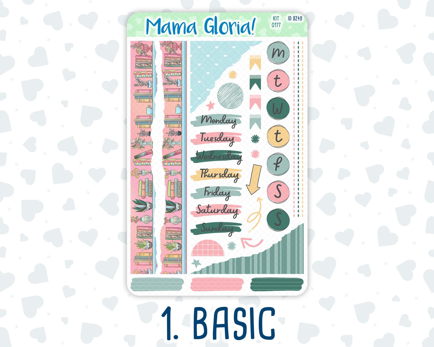Kit 0177 - Books&Roses - Journaling Kit - For Planner - Notebook - Journal