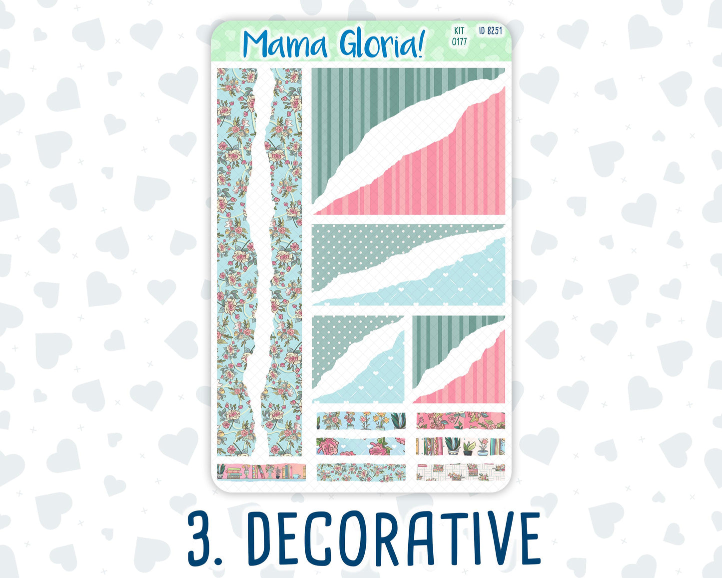 Kit 0177 - Books&Roses - Journaling Kit - For Planner - Notebook - Journal